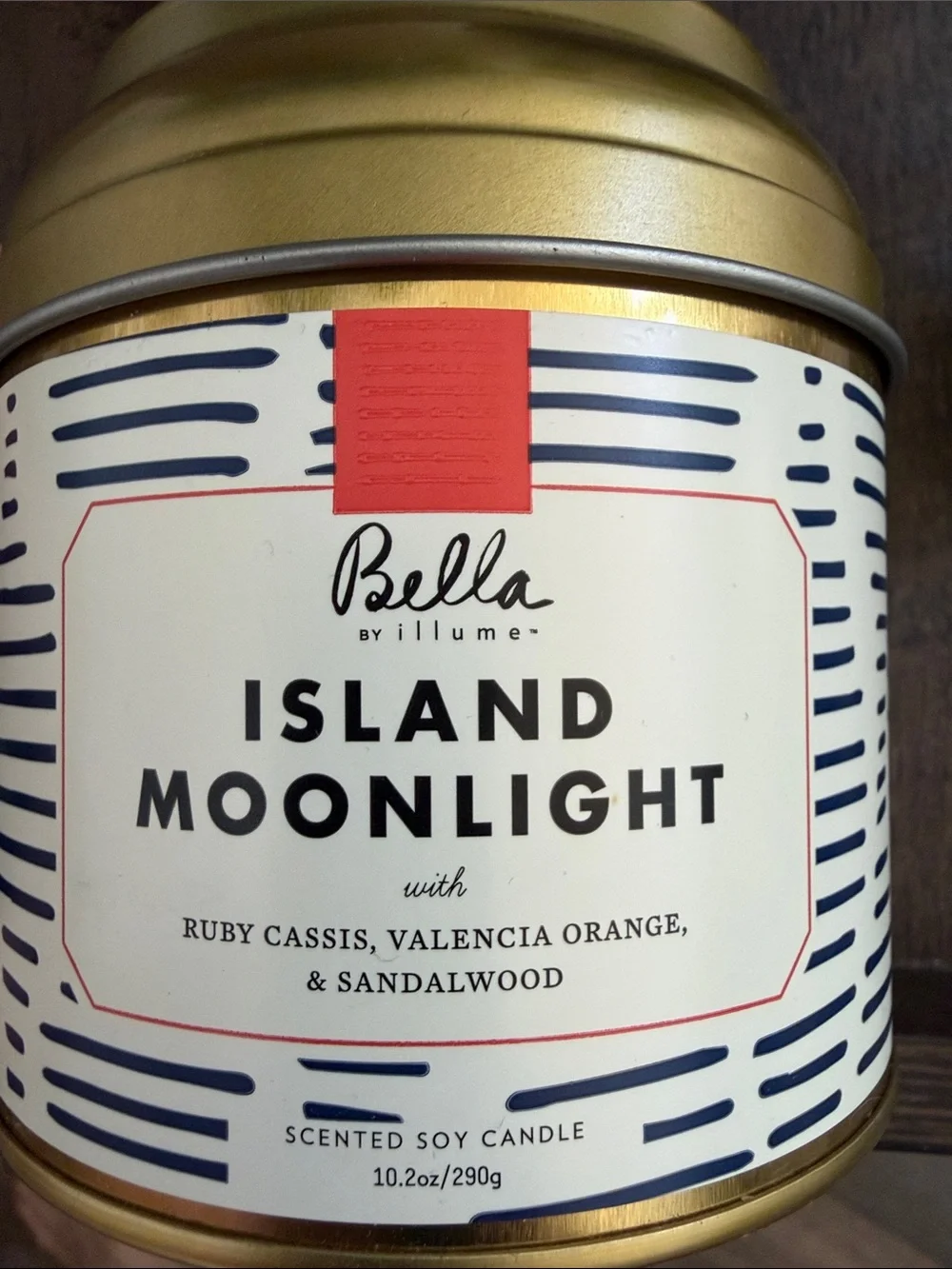 Bella Island Moonlight Scented Candle - Gold & Cream